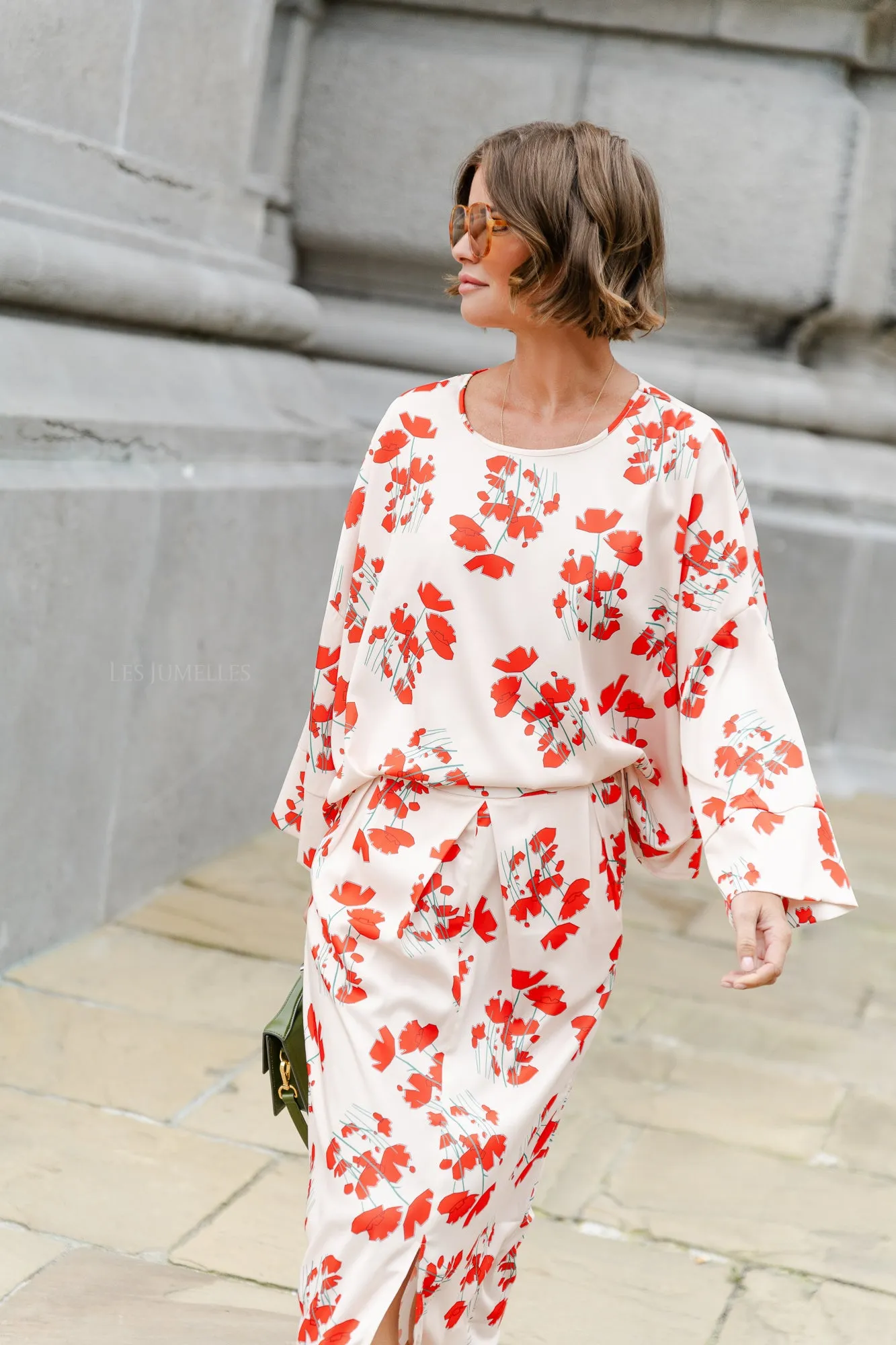 Viola printed blouse ecru