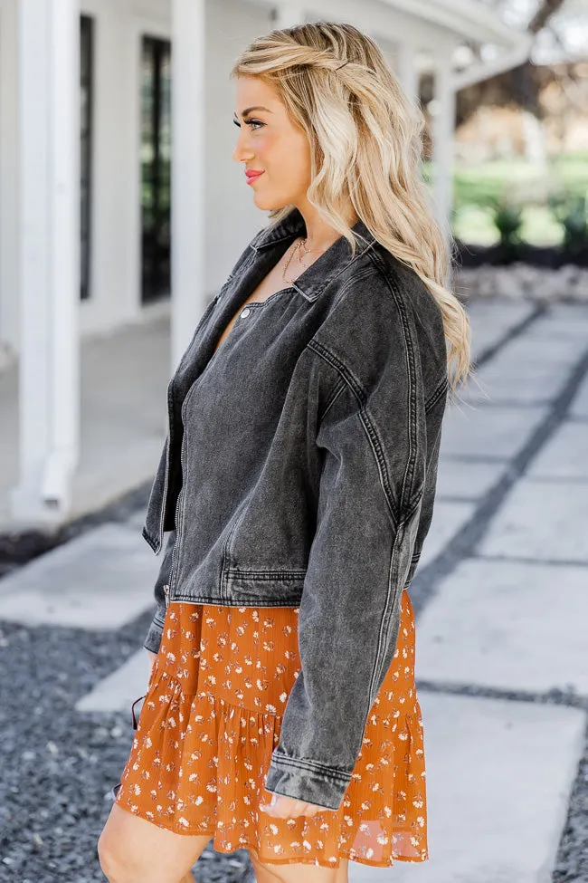 Walk The Walk Black Acid Wash Denim Jacket FINAL SALE