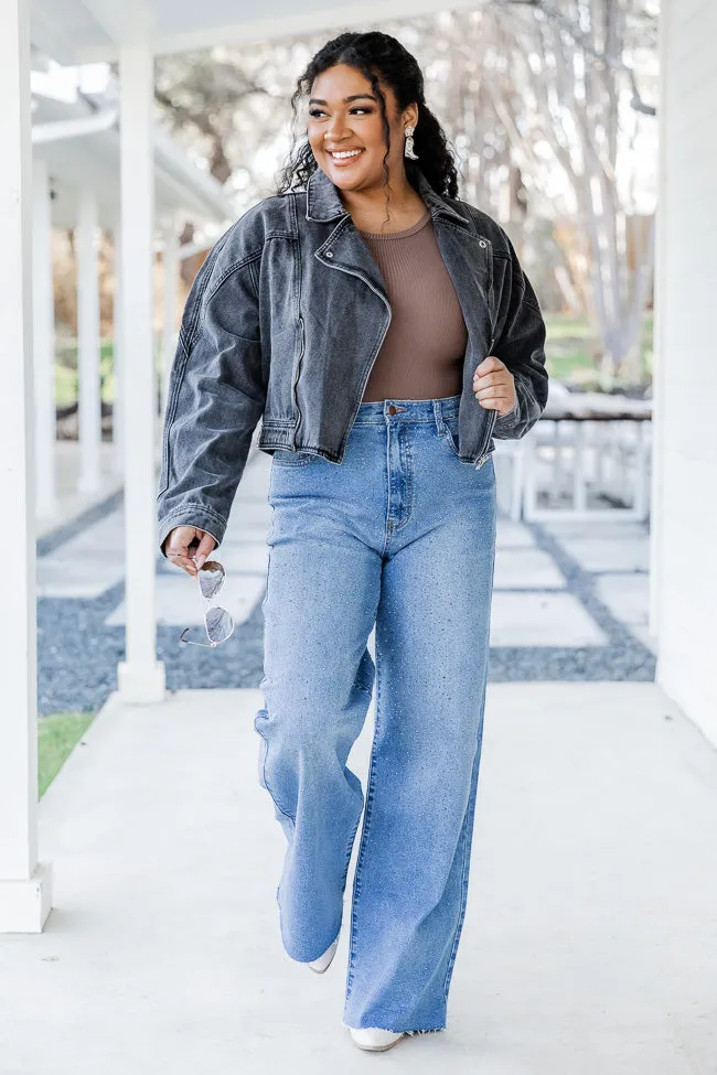 Walk The Walk Black Acid Wash Denim Jacket FINAL SALE