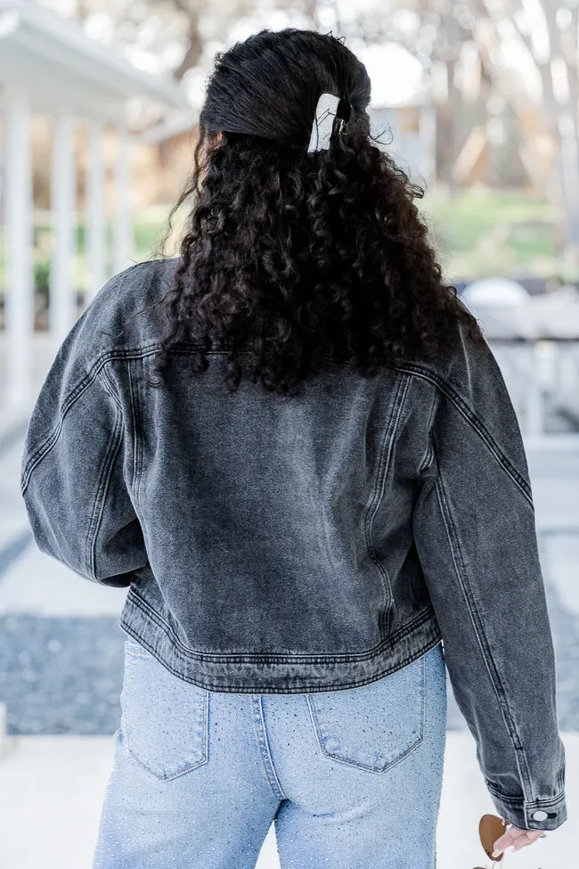 Walk The Walk Black Acid Wash Denim Jacket FINAL SALE