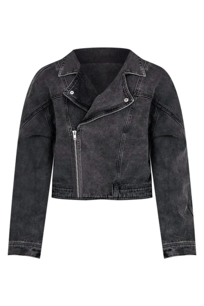 Walk The Walk Black Acid Wash Denim Jacket FINAL SALE