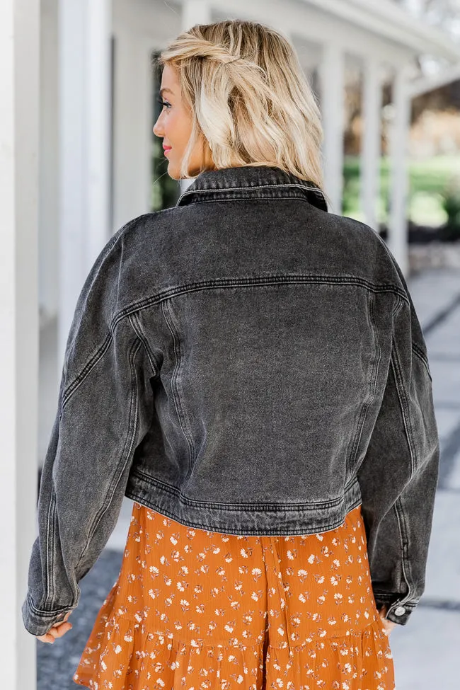 Walk The Walk Black Acid Wash Denim Jacket FINAL SALE