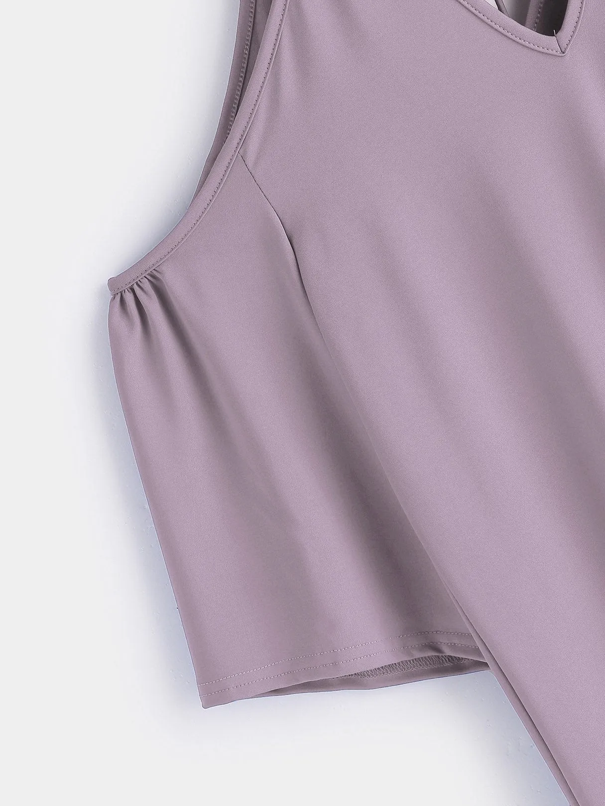 Wholesale Purple Cold Shoulder 3/4 Sleeve Plain Cut Out Self-Tie Casual Dresses