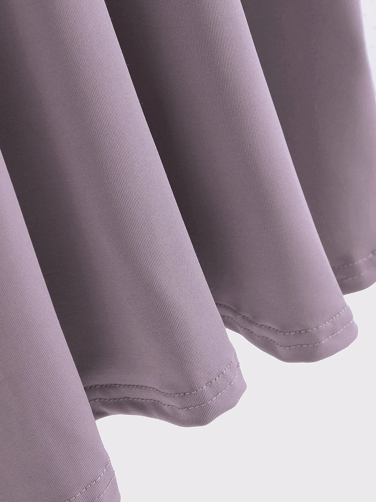 Wholesale Purple Cold Shoulder 3/4 Sleeve Plain Cut Out Self-Tie Casual Dresses
