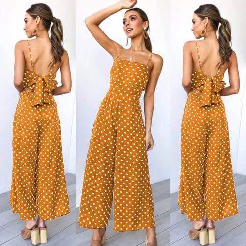 Women Elegant Sexy Jumpsuits Sleeveless Holiday Dress