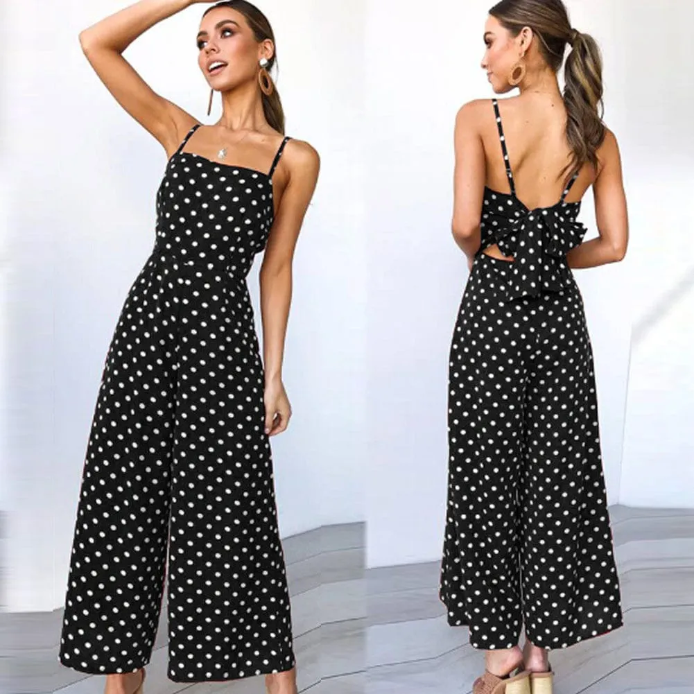 Women Elegant Sexy Jumpsuits Sleeveless Holiday Dress