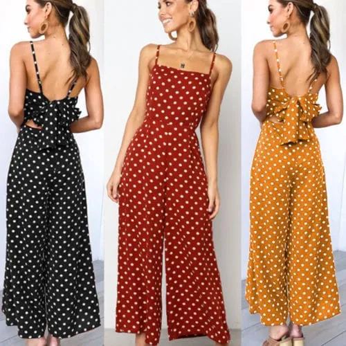 Women Elegant Sexy Jumpsuits Sleeveless Holiday Dress