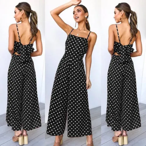 Women Elegant Sexy Jumpsuits Sleeveless Holiday Dress
