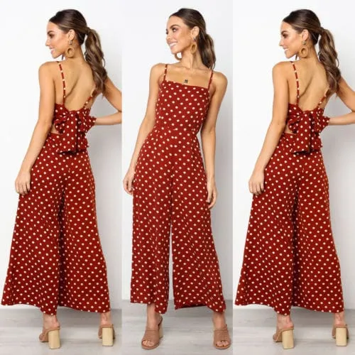Women Elegant Sexy Jumpsuits Sleeveless Holiday Dress
