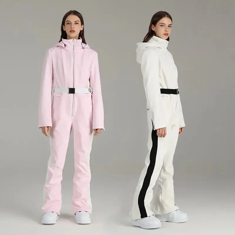 Women Ski Suit Stylish One-piece Snowsuit Jumpsuits