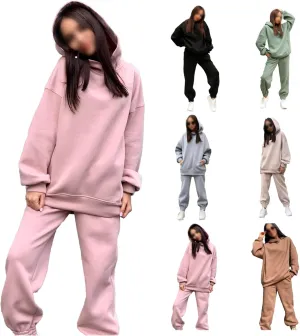 Womens 2 Piece Outfits Sweatsuit Oversized Lounge Sets Sweatshirt Baggy Sweatpants Casual Hoodies with Pockets