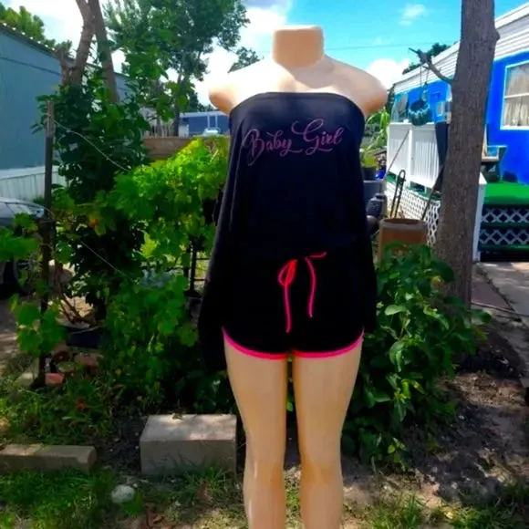 Women's Black Off the Shoulder Romper