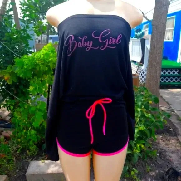 Women's Black Off the Shoulder Romper