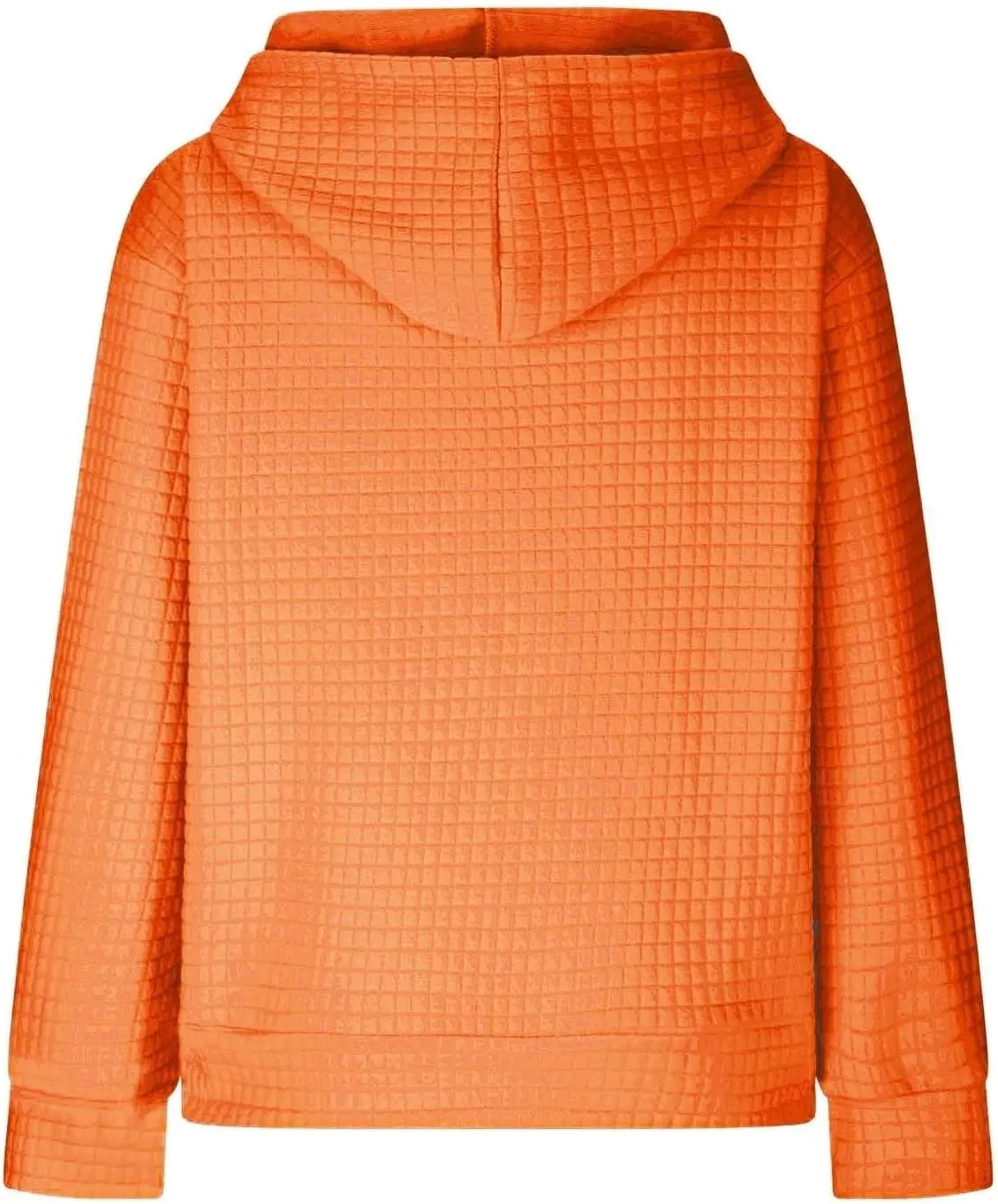 Womens Hoodies Pullover Quilted Long Sleeve Knit Oversized Sweatshirt Fall Drawstring Hooded Sweatshirts with Pocket