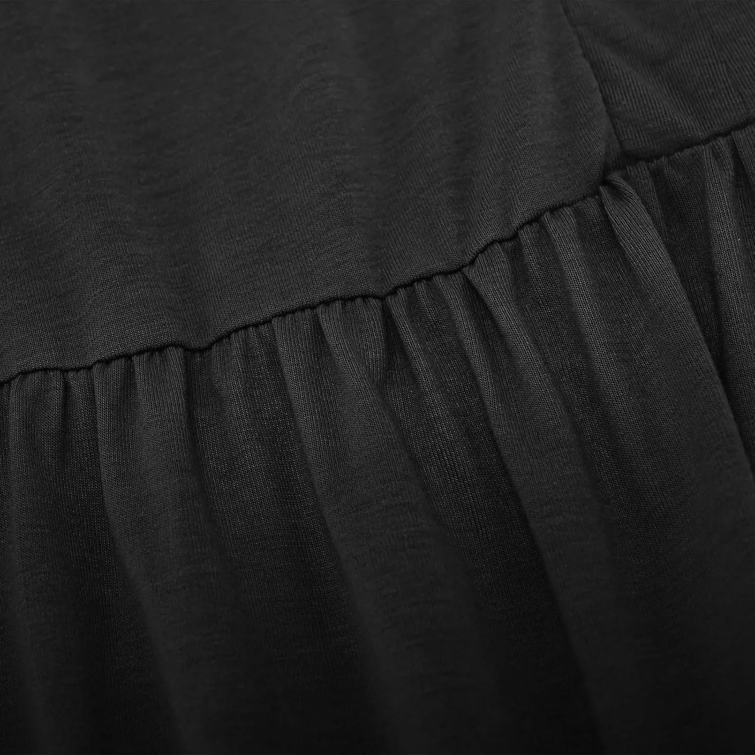 Womens Summer 2025 Trendy Ruffle Short Sleeve V Neck A Line Tiered Flowy Loose Casual Mini Beach Shirt Dress with Pockets