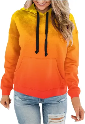 YRAETENM Hoodies for Women Fashion Crew Neck Long Sleeve Fleece Sweatshirts Oversized Lightweight Pullover Tops with Pocket